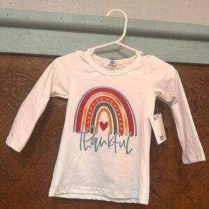 3 for $10. White rainbow Baby girl thanksgiving shirts